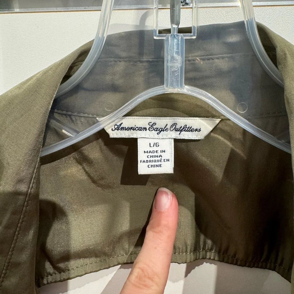 American Eagle Outfitters Sleeveless Flowy‎ Olive Green Dress